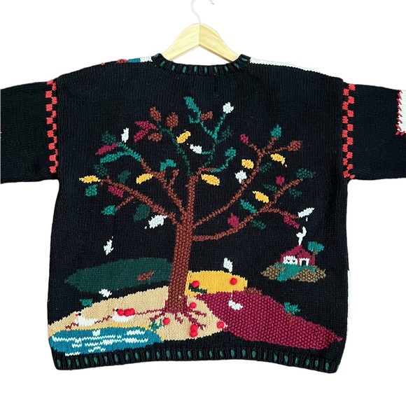 Vintage Cape Isle Knitters Farm Scene Sweater Size Medium - Picture 6 of 8